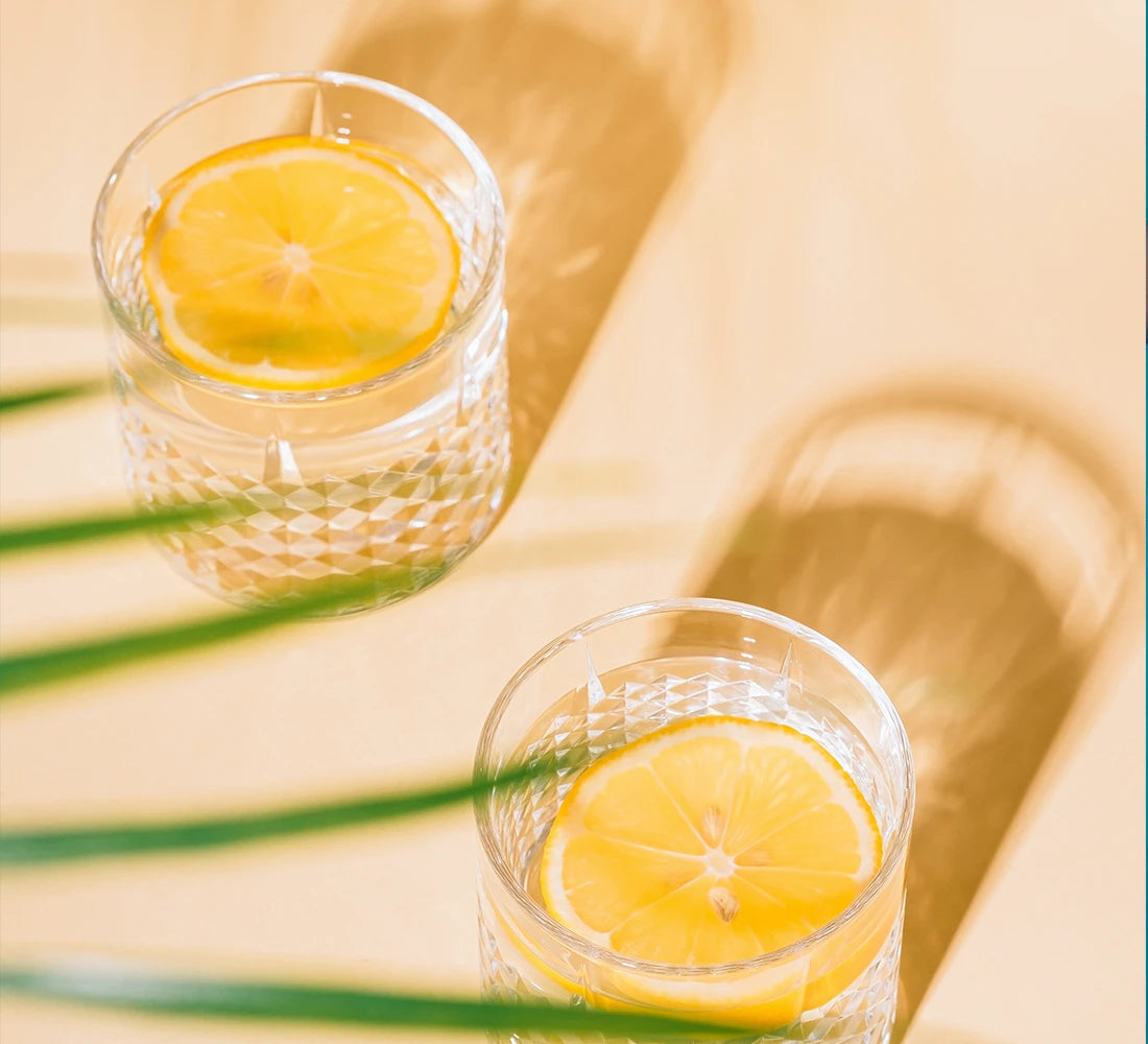 Glass of water with lemon